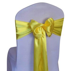 50 count | Yellow Satin Chair Sashes Wedding Party Dining Banquet Bows Ties New